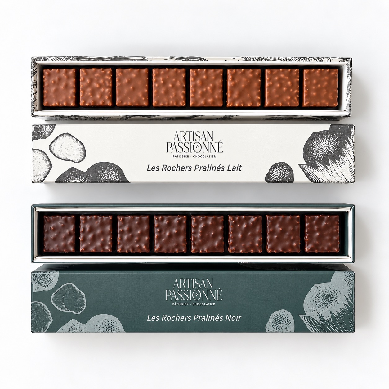 rochers pralinés lait et noir