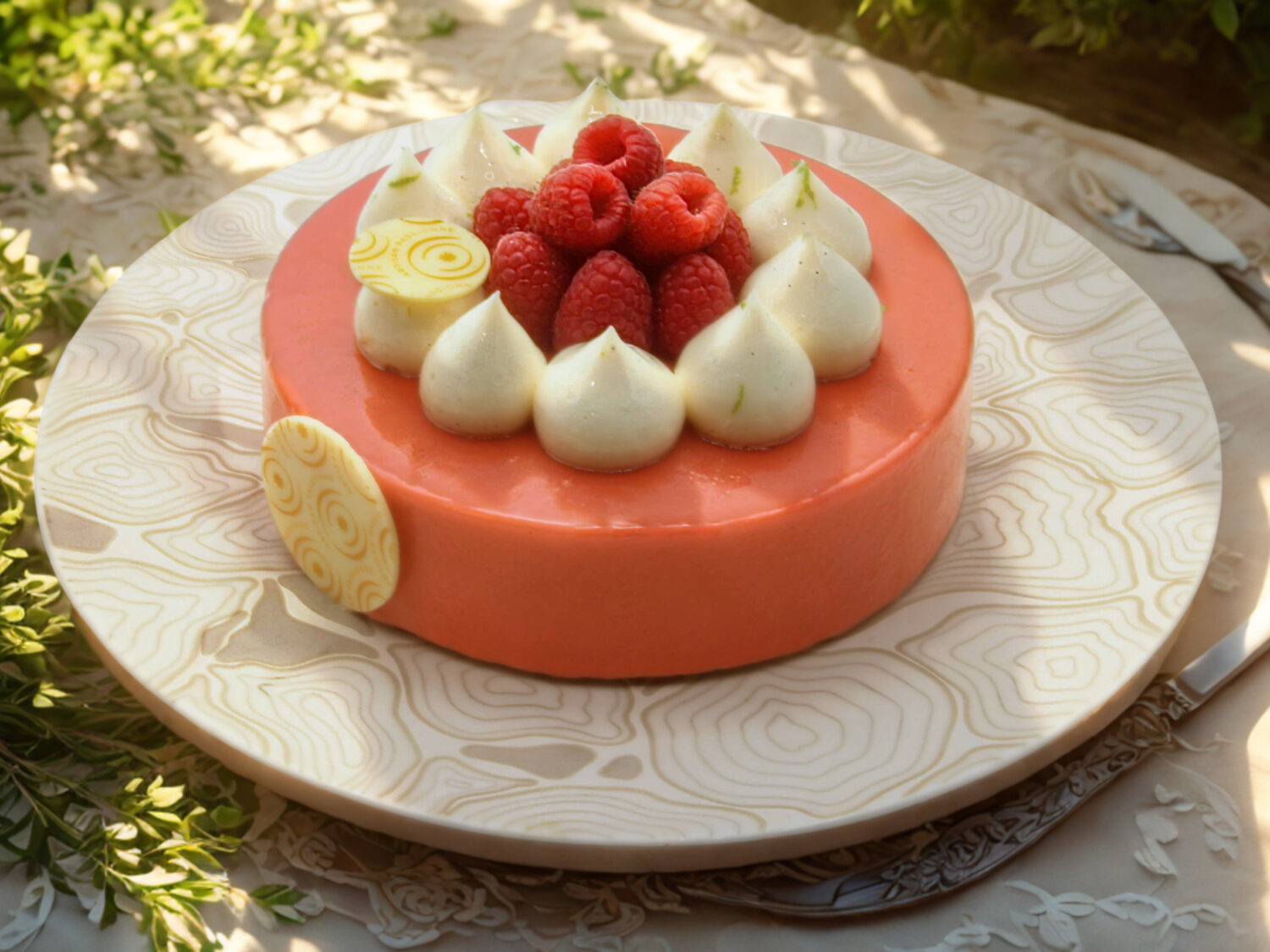 Gâteau Tourbillon à la framboise et citron vert, pâtisserie légère et fruitée