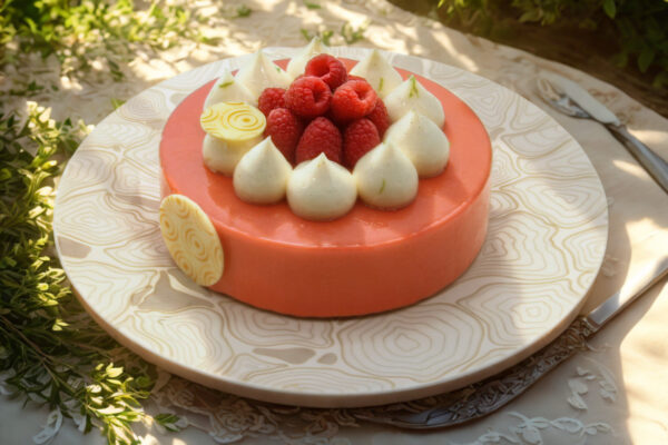 Gâteau Tourbillon à la framboise et citron vert, pâtisserie légère et fruitée