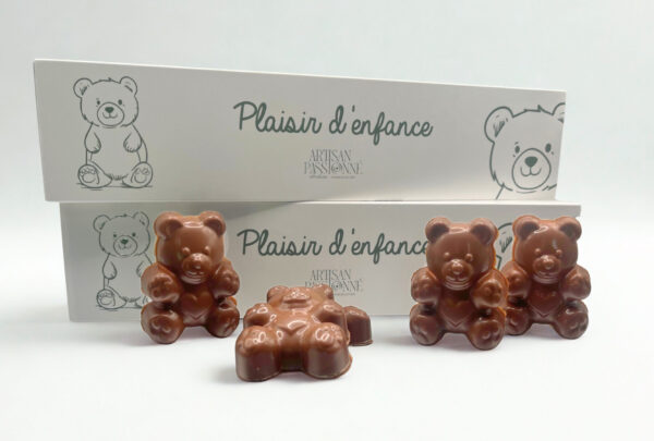 Oursons à la guimauve moelleuse, enrobés de chocolat au lait fondant