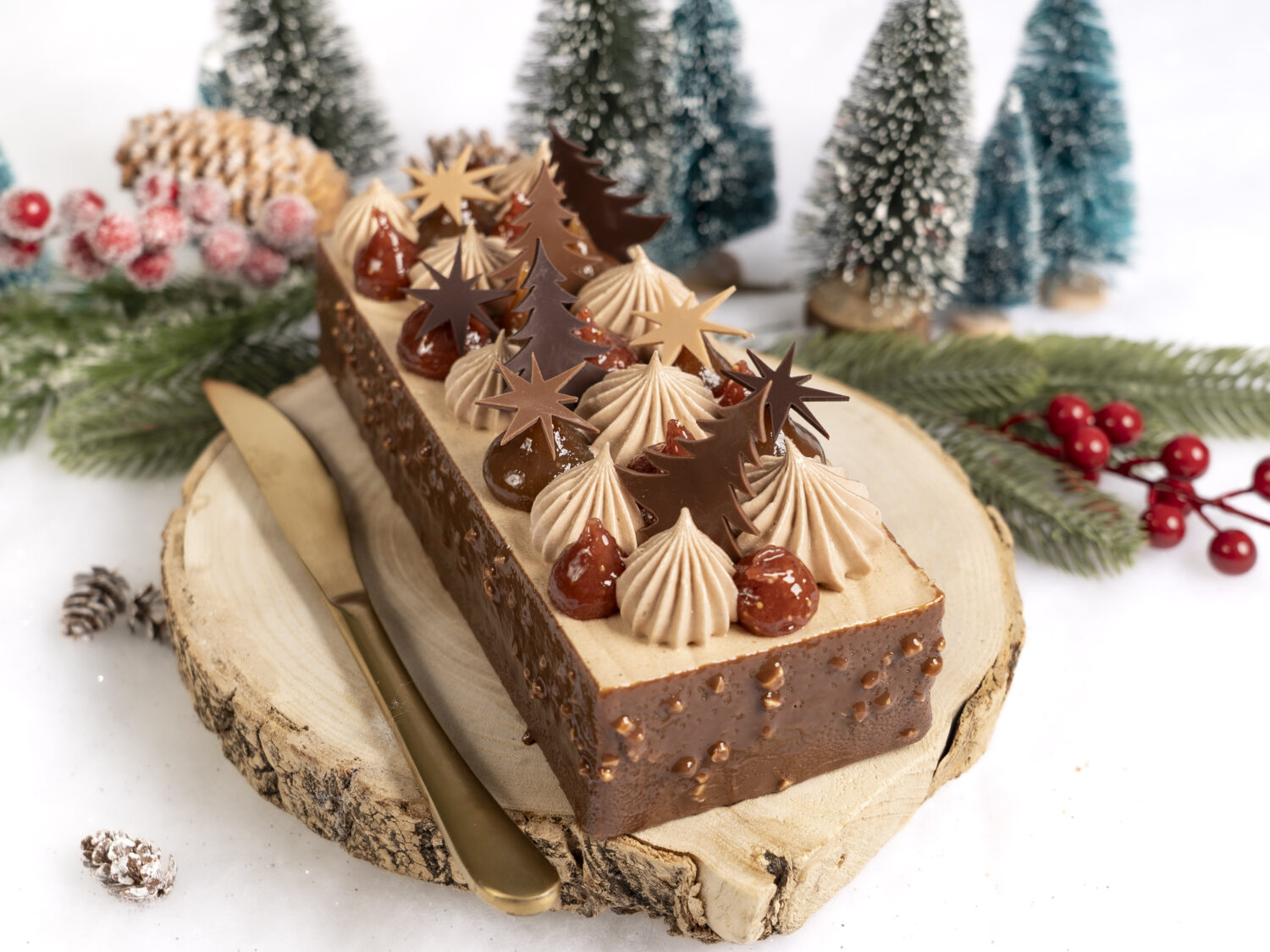 Bûche marron et figue