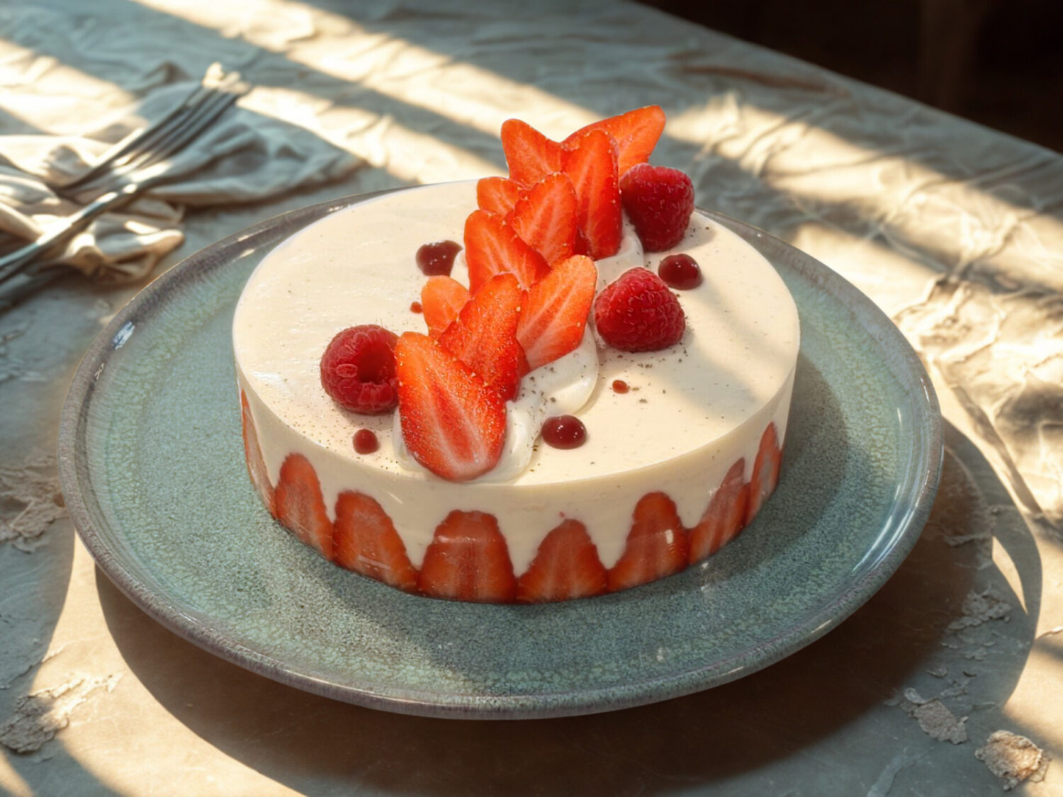Fraisier traditionnel à la crème et fraises fraîches, signé Artisan Passionné