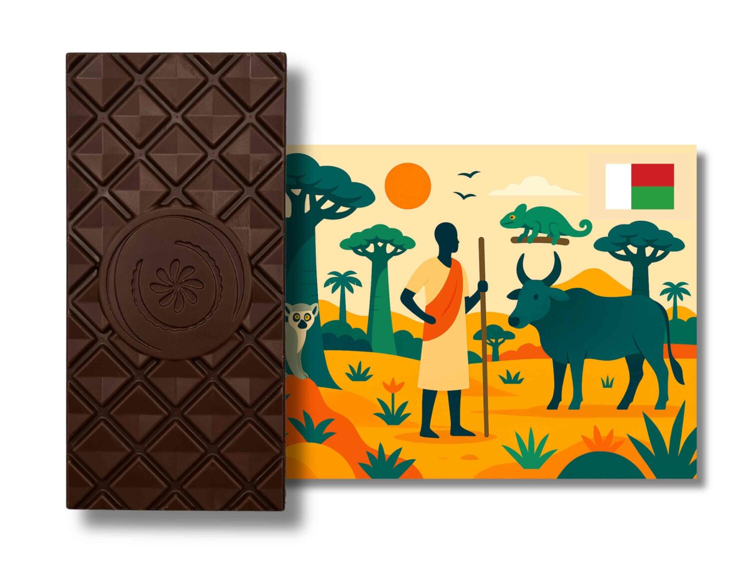 Tablette Madagascar 73% avec éclats de fèves de cacao