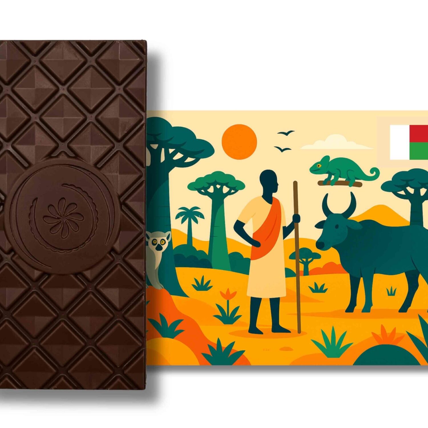 Tablette Madagascar 73% avec éclats de fèves de cacao