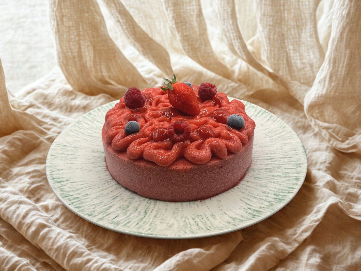 gâteau glacé à la fraise